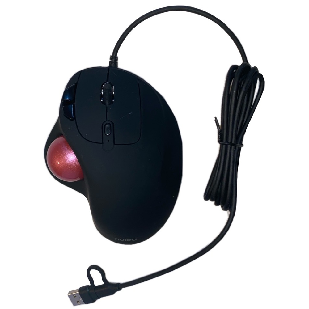 Nulea M509 Wired Trackball Mouse Ergonomic Thumb Control Type C USB, Pink